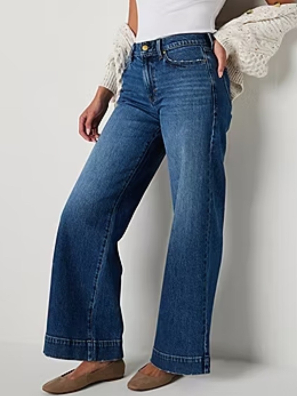 a.n.a Women's High-Rise Wide Leg Jeans - Blue Sz 18 - Picture 4 of 8